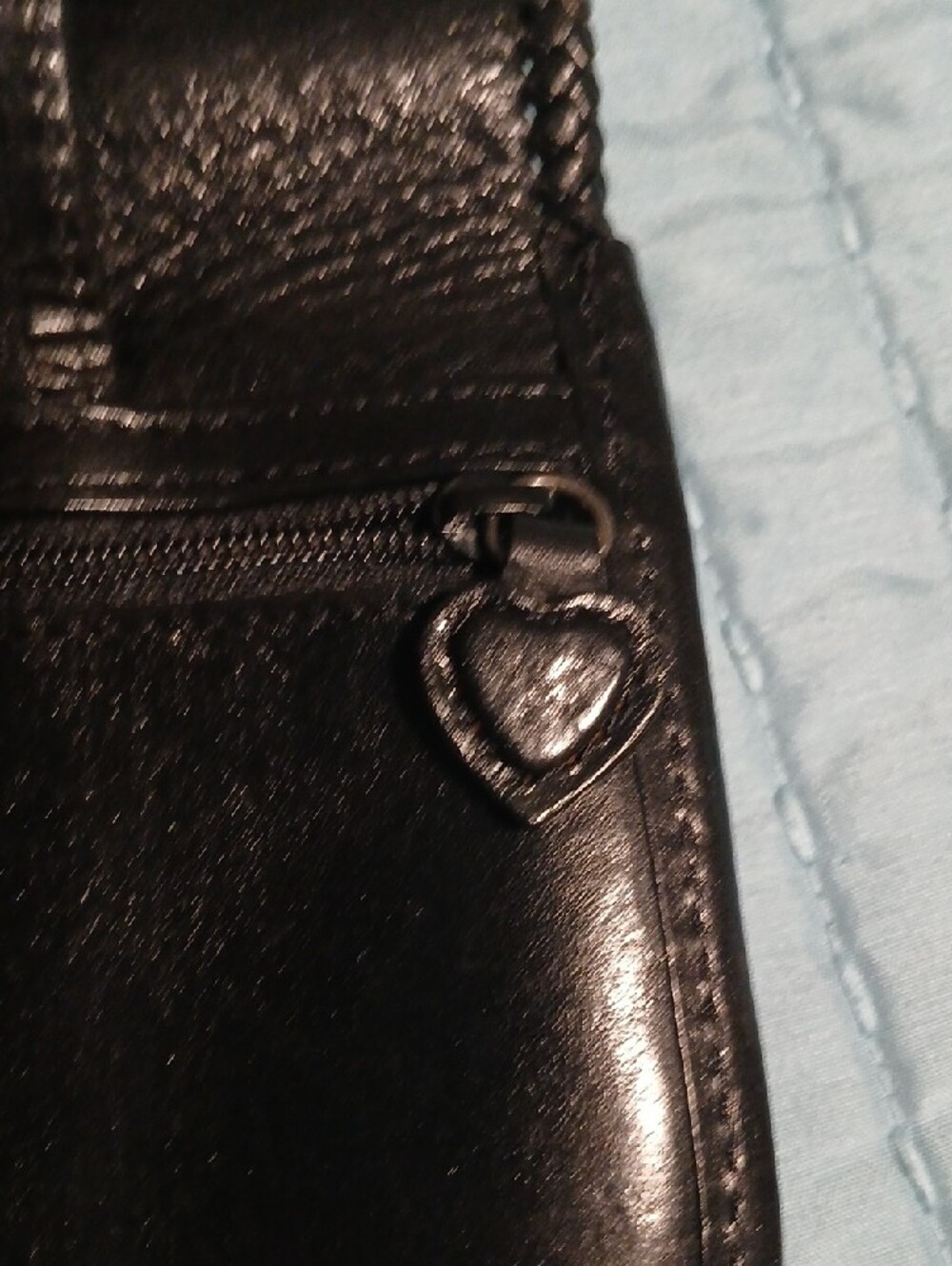 Brighton Black Leather Mini Crossbody with Braided Chain Strap. - Picture 5 of 9